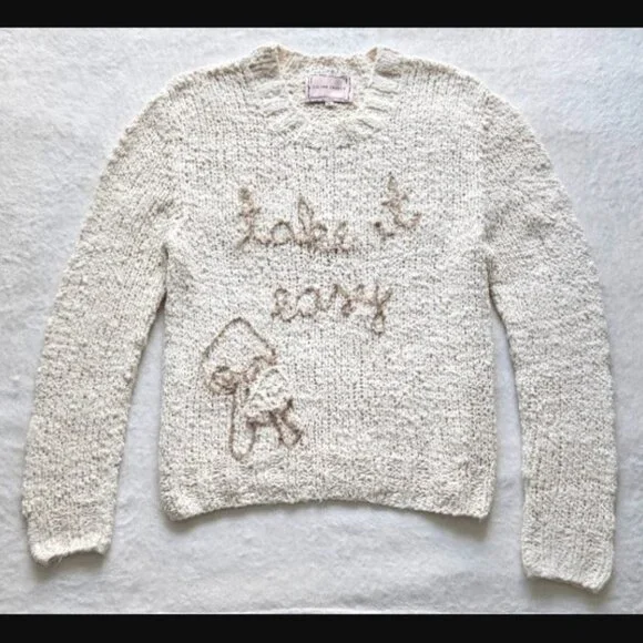 LINGUA FRANCA "take it easy" goop travel fave bouclé-cotton knit sweater $495 m - Picture 2 of 13